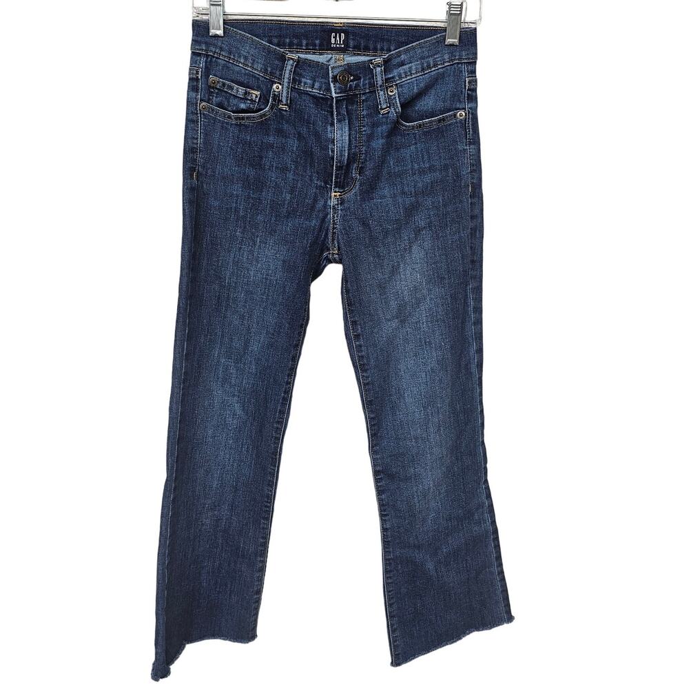 Gap Mid Rise Perfect Bootcut Jeans Women's Size 27R Raw Hem Western Workwear